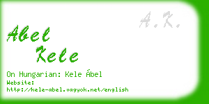 abel kele business card